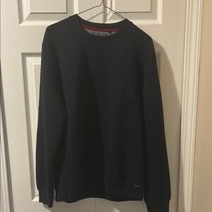 London Guide Men’s M Crewneck Dark Blue Sweater with Ribbed Details